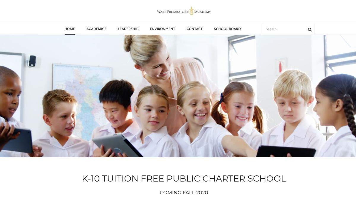 An image from the website for the planned Wake Preparatory Academy.