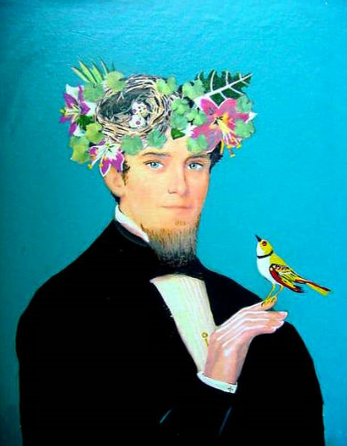 “Bird,” a mixed media piece by Louis St. Lewis, from his solo show titled “The Bad Boy of the Triangle Art Scene.”