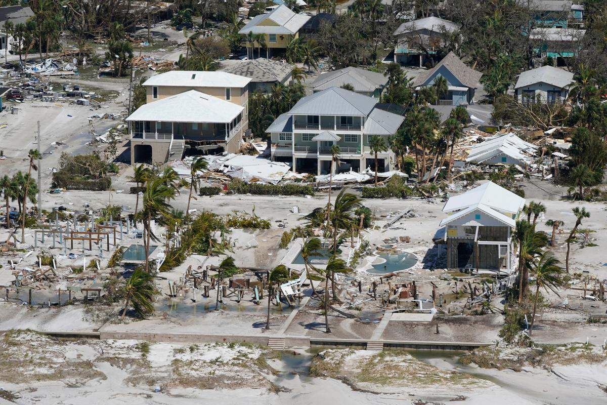 Damaged and missing homes are seen in the wake of Hurricane Ian, Thursday, Sept. 29, 2022, in Fort Myers Beach, Fla.