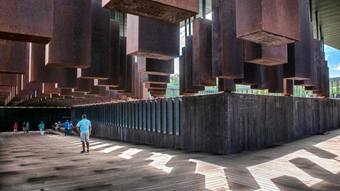 The National Memorial for Peace and Justice in Montgomery, Ala., Aug. 31, 2018. Roy Woods Jr., the “Daily Show” correspondent, is moved by the memorial to lynching victims in Montgomery and inspired by Birmingham’s mayor, business startups and baseball. (Robert Rausch/The New York Times)