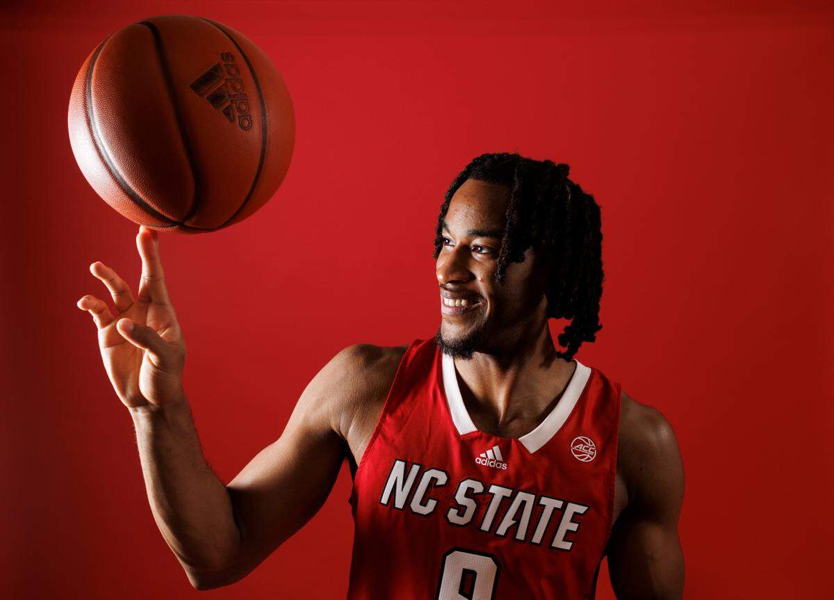 N.C. State’s Jayden Taylor poses for a portrait during media day on Thursday, Sept. 19, 2024, in Raleigh, N.C.