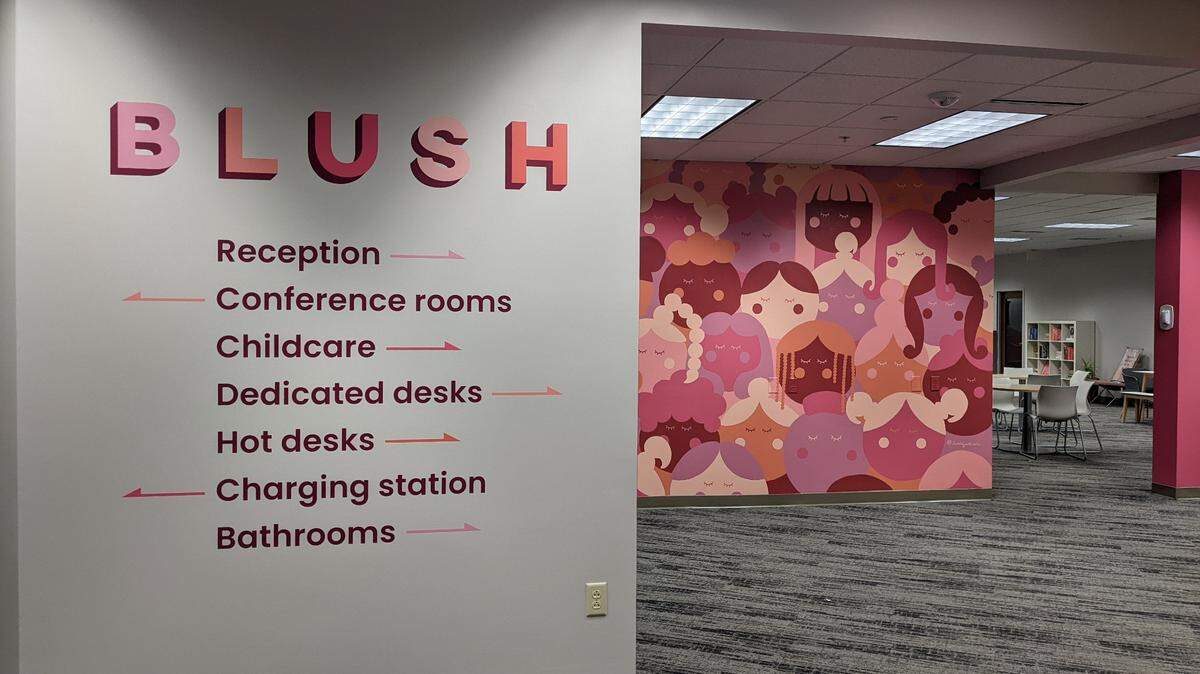 Blush, a new women-focused coworking space in Cary, includes day care options for working mothers.
