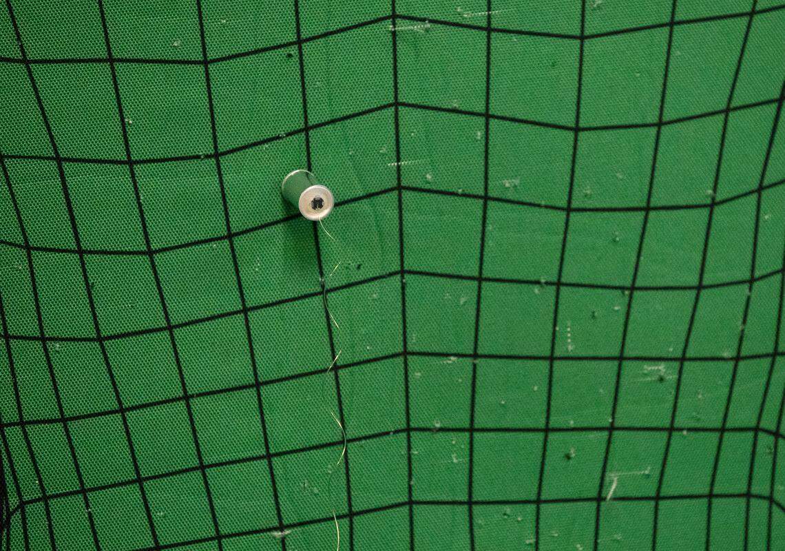 A taser probe that was deployed into a dummy is seen during a demonstration at the Pinehurst Police Department on Tuesday, Oct. 29, 2024, in Pinehurst, N.C.