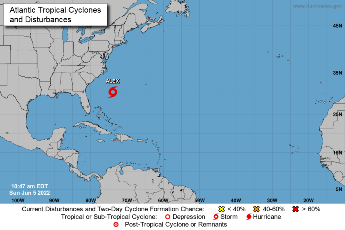 Tropical Storm Alex could bring dangerous surf conditions and higher rip current risks to North Carolina beaches, forecasters said.