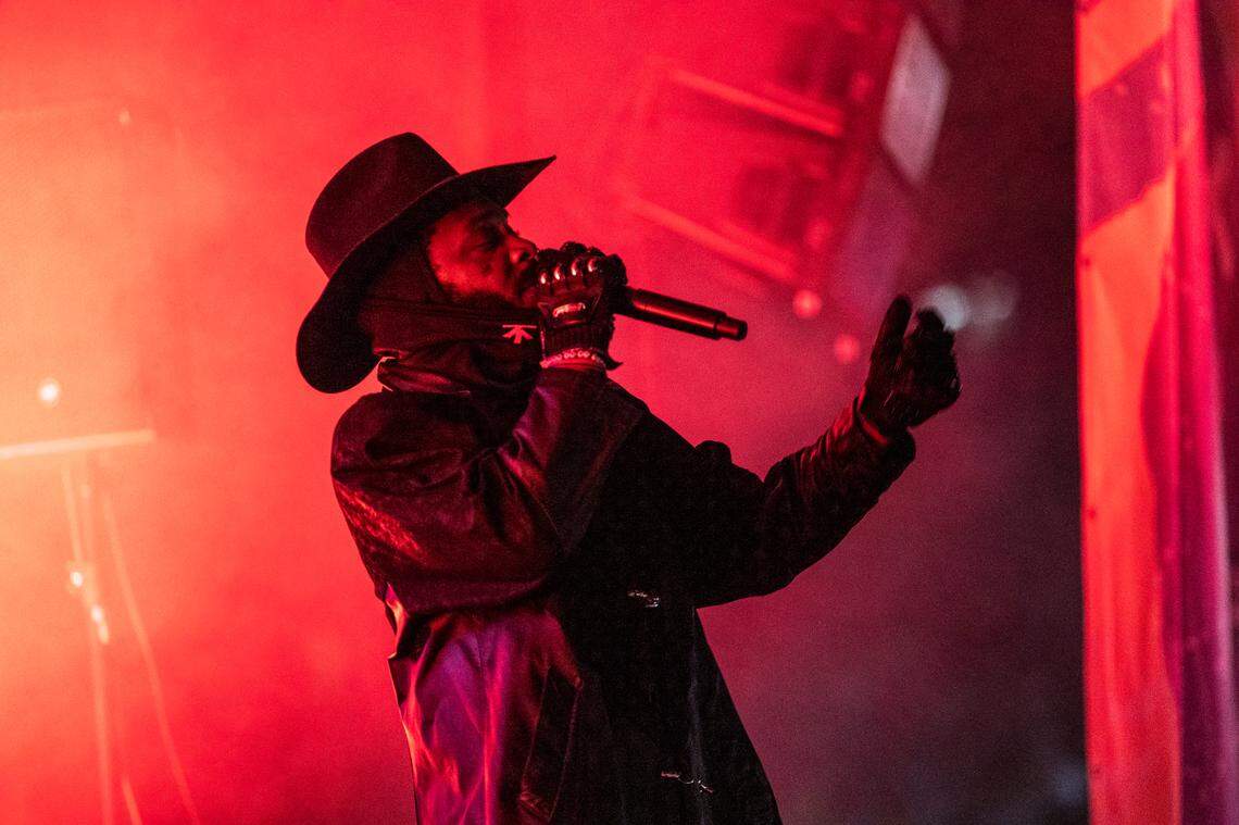 JPEGMAFIA performs at Moore Square during the Hopscotch Music Festival in Raleigh on Thursday, Sept 6, 2024.