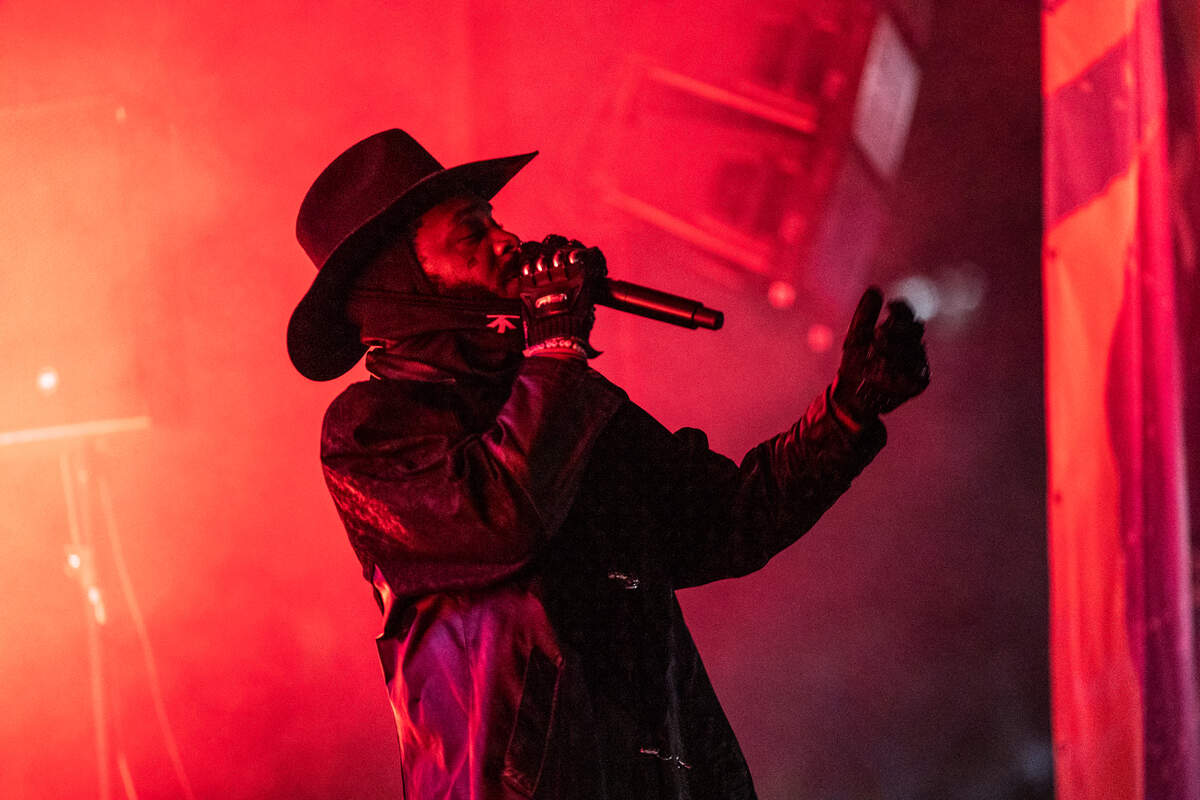 JPEGMAFIA performs at Moore Square during the Hopscotch Music Festival in Raleigh on Thursday, Sept 6, 2024.
