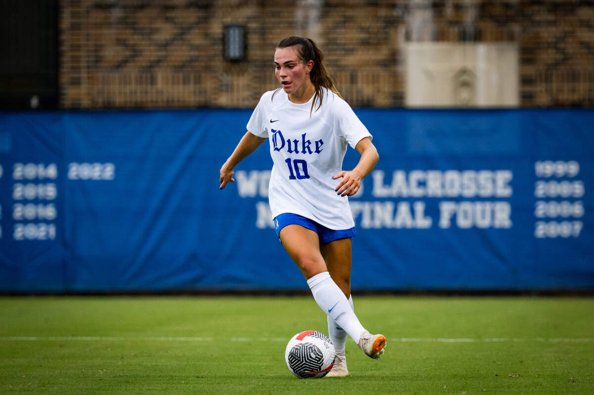 Olvia Migli plays soccer while a member of Duke’s women’s team. Migli transferred from Duke to UNC last summer.