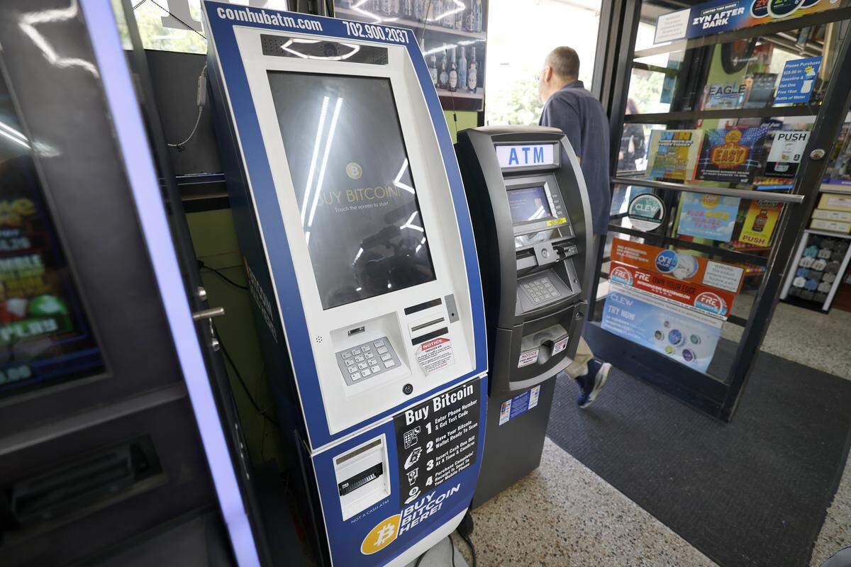 A cryptocurrency ATM machine located in a convenience store in Cary, N.C. Photographed Tuesday, May 12, 2026.