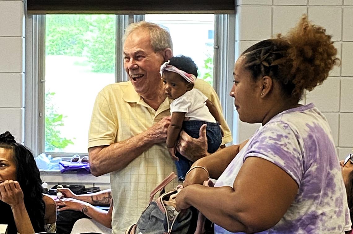 Gary Rasor (center) loved people and riding rollercoasters with his grandchildren, his son Jeff Rasor said in Orange County Superior Court on Friday, May 16, 2025. Rasor died on Nov. 30, 2022, after he was shoved to the floor during a robbery at Home Depot.