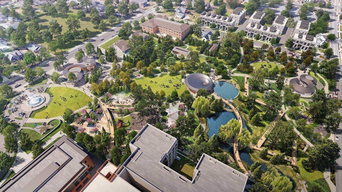 Rendering of Cary’s Downtown Park.