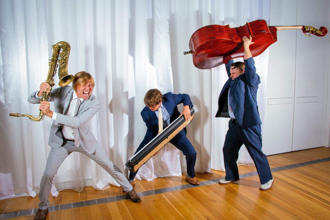 George Knott, right, is running to be Raleigh’s next mayor. He’s featured here with Peter Lamb, left, and Mark Wells, middle, who are his bandmates in Atomic Rhythm All-Stars.