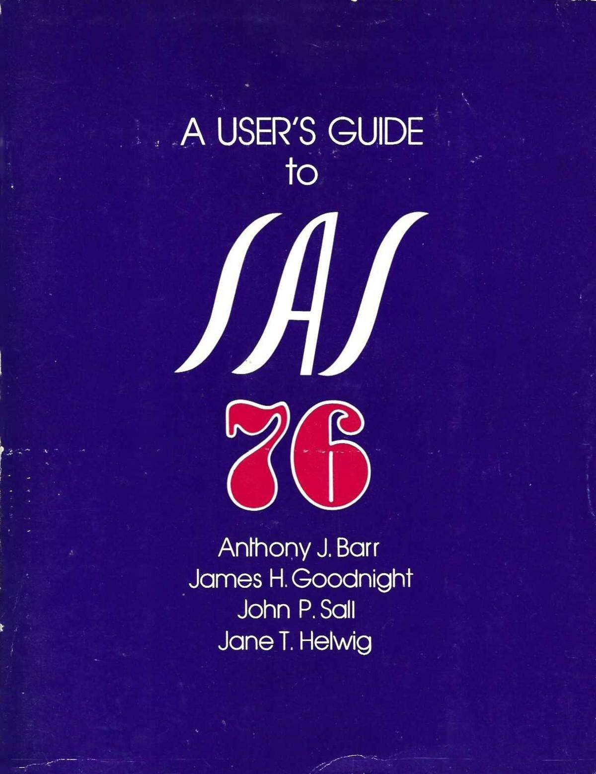 Cover of the SAS user’s guide from 1976.