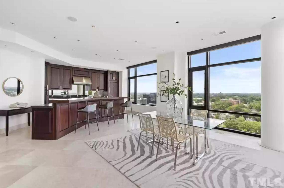 The spacious 2BR condo at 323 W Jones St Apt 1405 in Raleigh, NC, offers an open floor plan with an abundance of natural light and breathtaking views from every room.