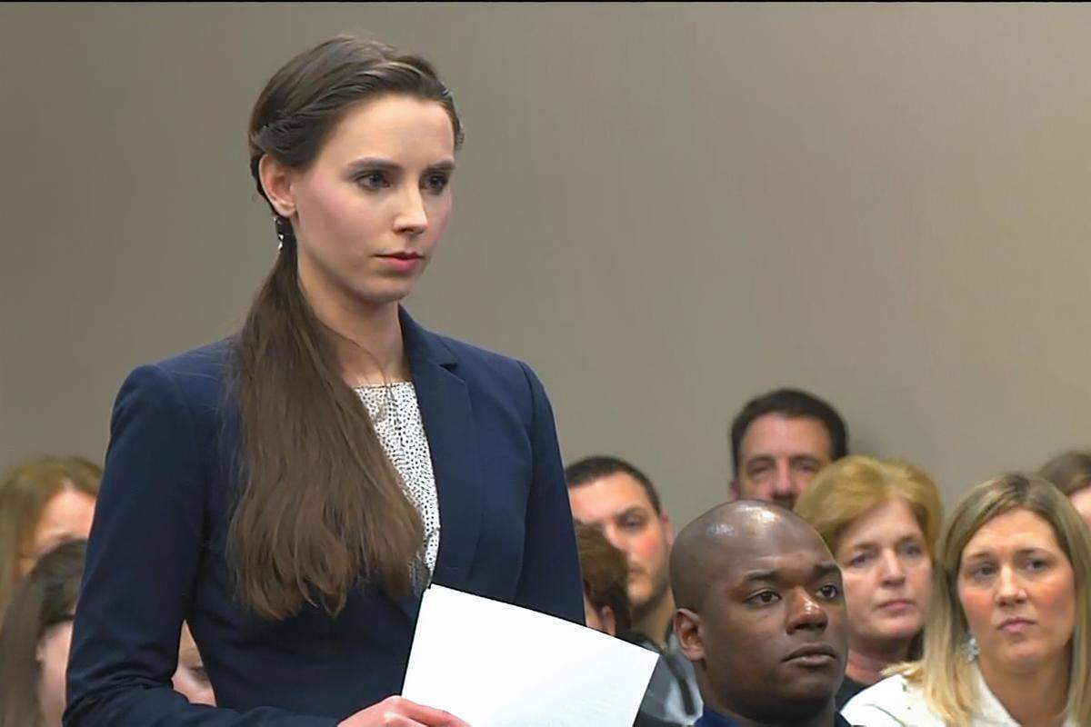 Rachel&nbsp;Denhollander, the first woman to publicly accuse Larry Nassar, the former Michigan State University and USA Gymnastics doctor, of sexual assault. From the Netflix documentary “Athlete A.”