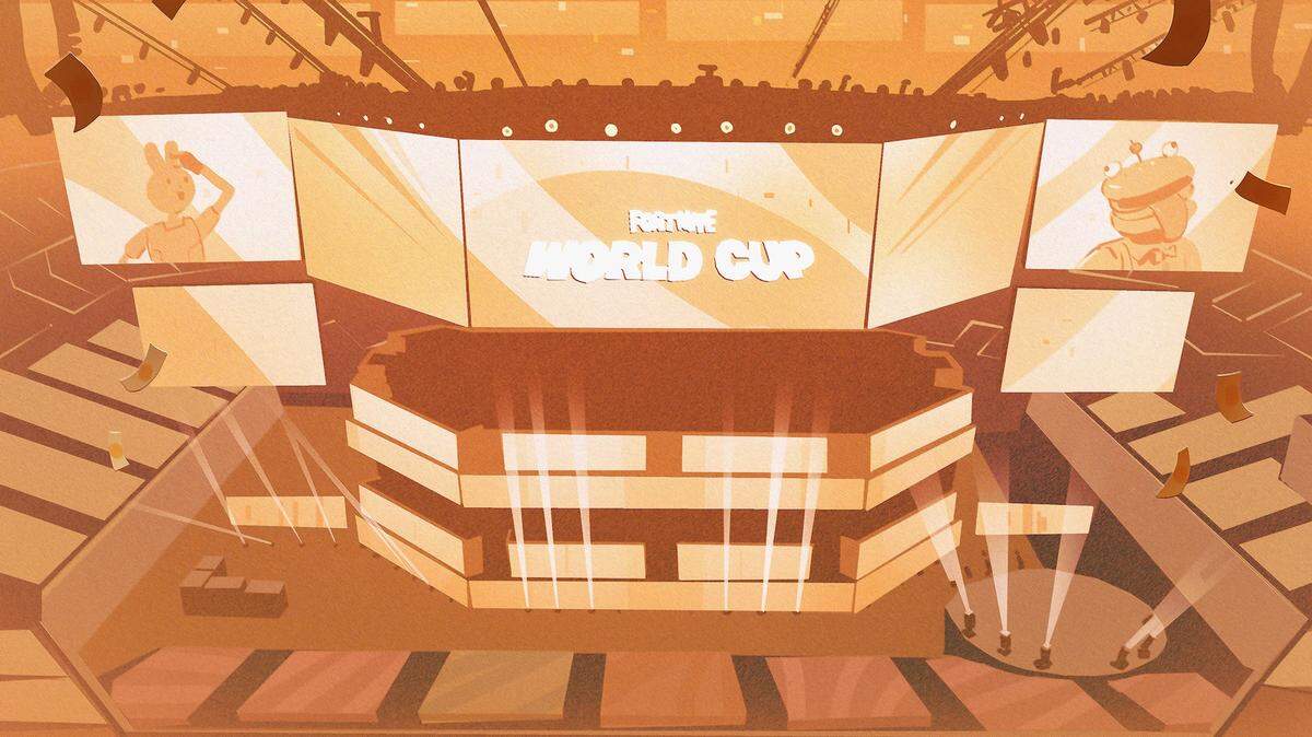 Illustration of Fortnite World Cup, perspective from the grand stands