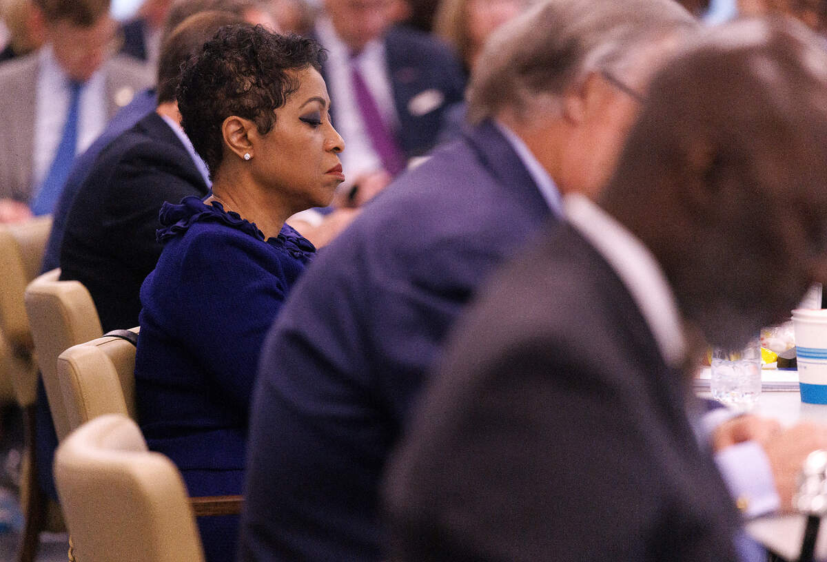 Sonja Nichols listens after voting no on consent agenda items, which included a policy repealing DEI requirements across the university system, during a meeting of the UNC System Board of Governors on Thursday, May 23, 2024, in Raleigh, N.C.