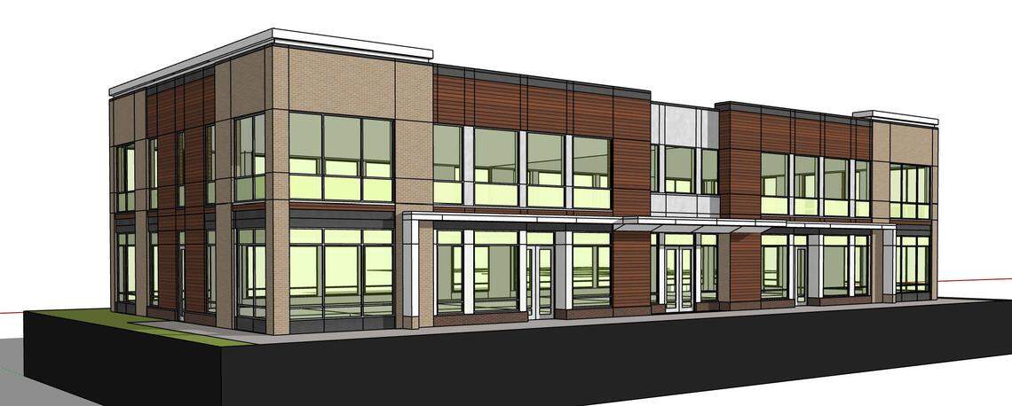 Glenn Square in Apex will also include a second, two-story 14,580-square-foot building, which will offer flexible commercial space.