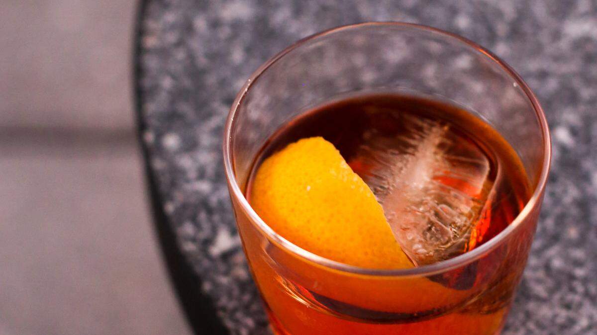 A negroni at The Willard Rooftop Lounge in Raleigh.