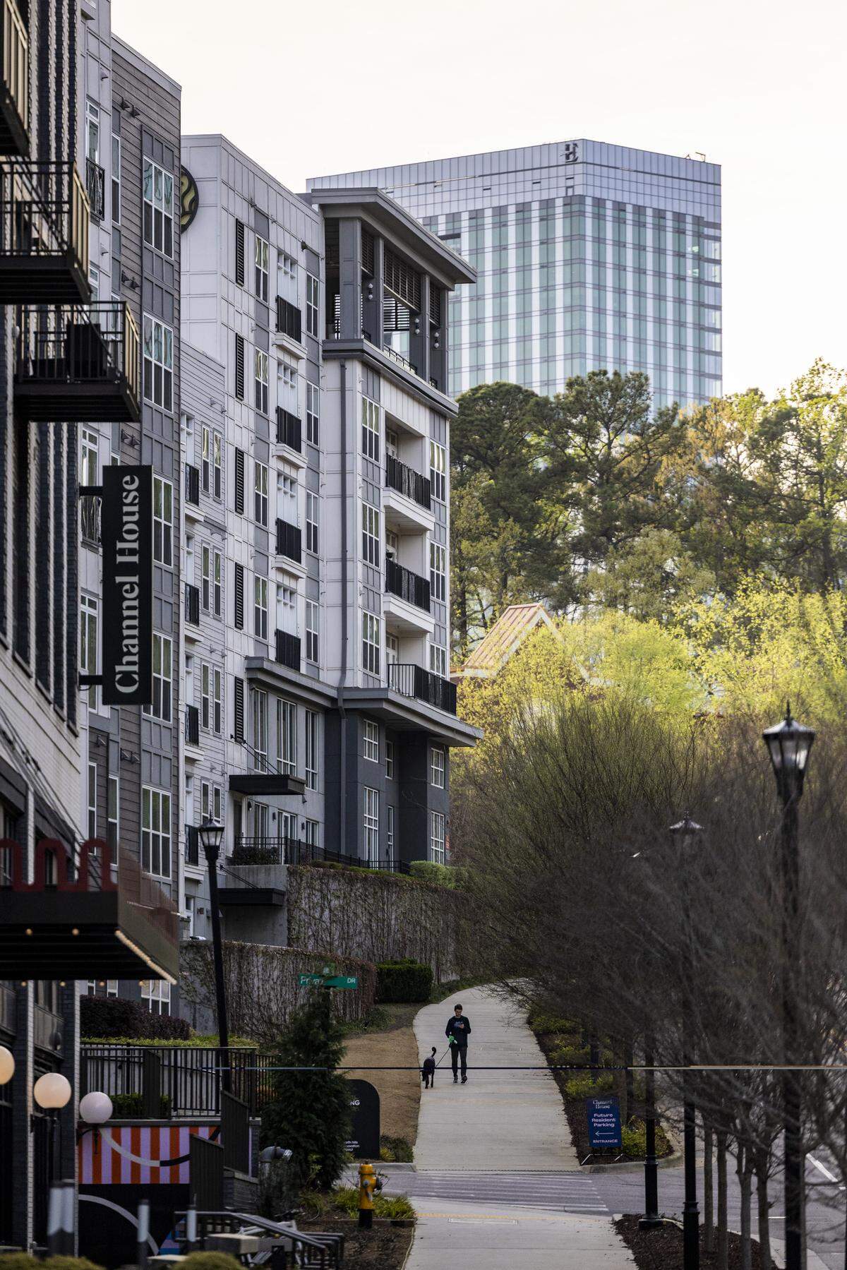A view along St. Albans Drive in the North Hills district in Raleigh on Thursday, March 26, 2026.