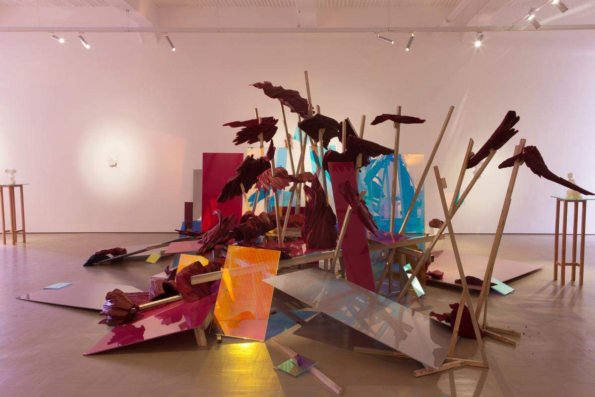 Wim Botha,”The Universal Truths Escape Me,” 2016, wax, wood, bronze,glass, film,dimensions variable, Courtesy Stevenson, Cape Town and Johannesburg, South Africa