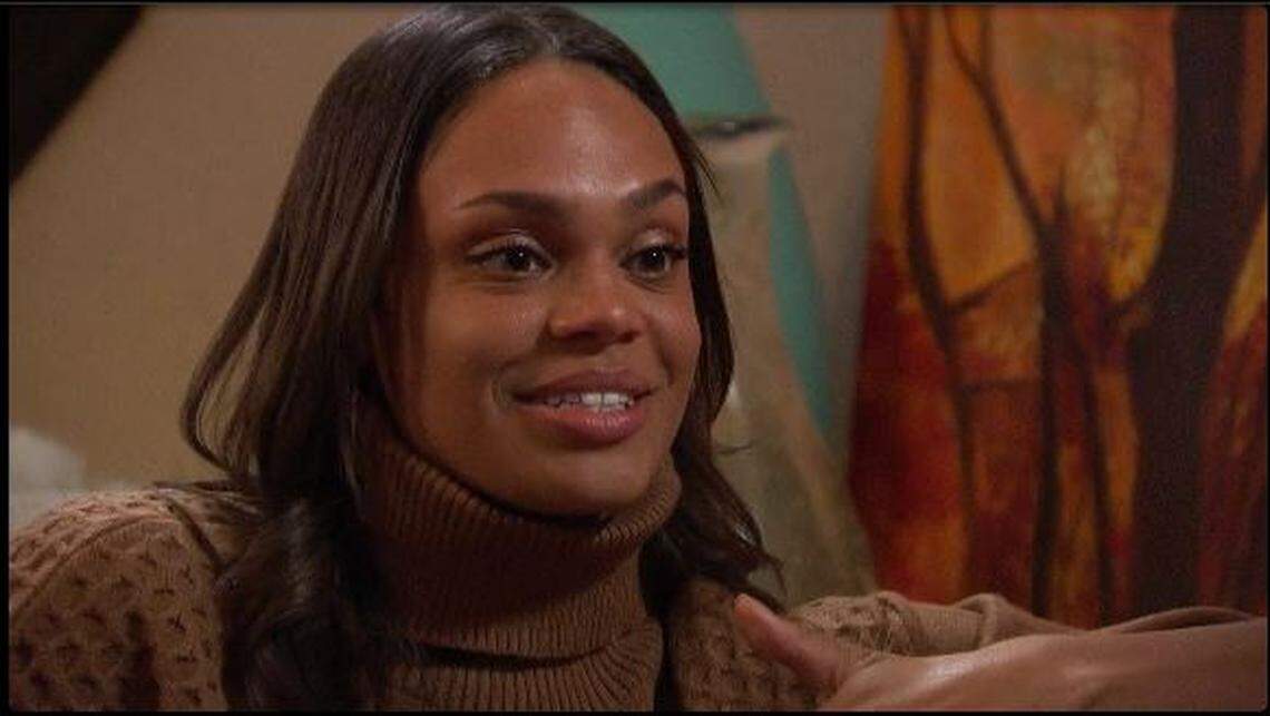 Michelle Young in the season finale of “The Bachelor,” airing March 15, 2021, on ABC. Young is one of two finalists in the Matt James season.