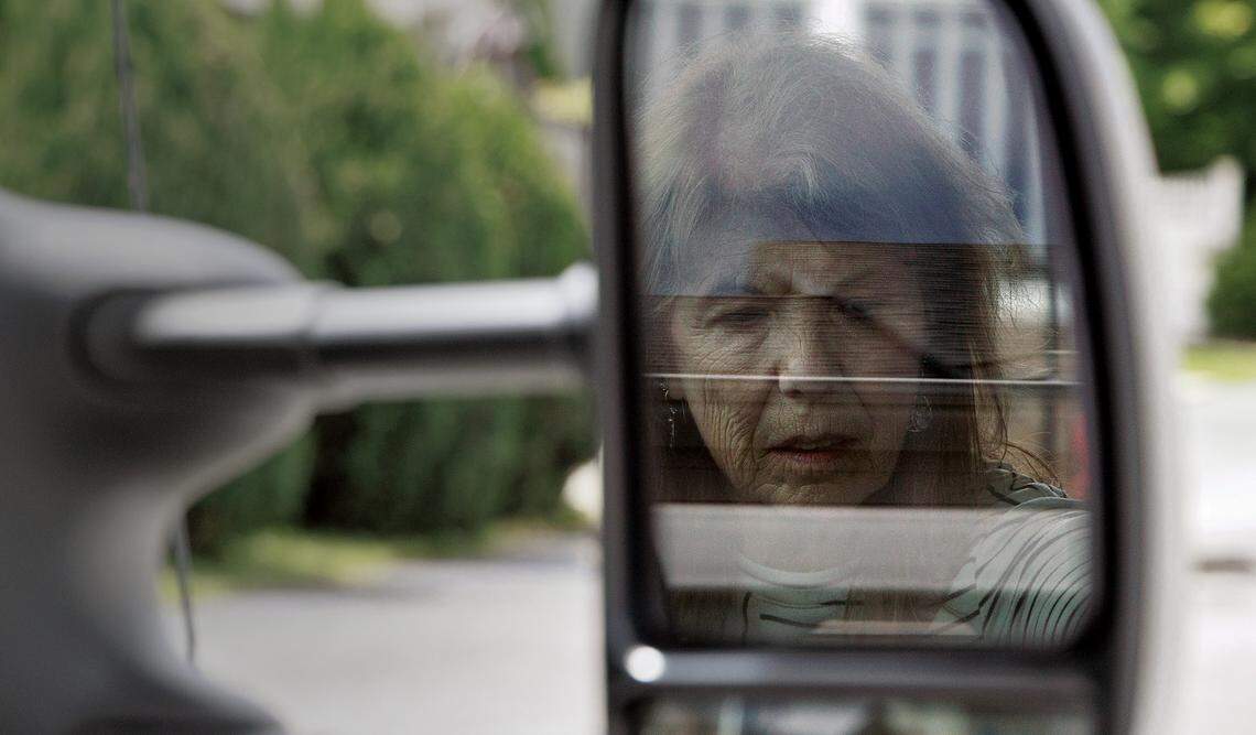 Jill Rohner loads items into a truck while moving out of her former home on Wednesday, May 28, 2025, in Raleigh, N.C. 