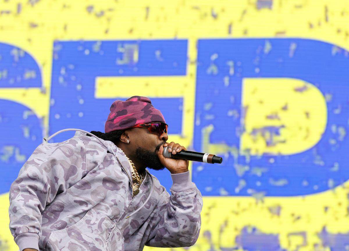 Wale performs during the fifth Dreamville Festival on Sunday, April 6, 2025, at Dorothea Dix Park in Raleigh, N.C.