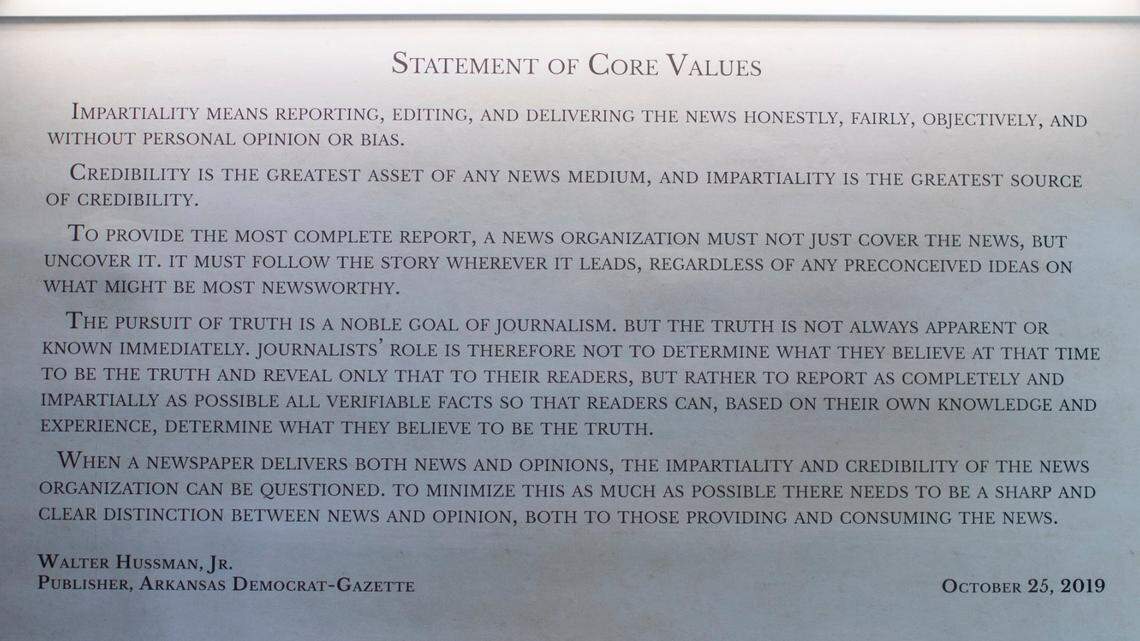 UNC journalism faculty express dismay over prominent display of Hussman’s ‘core values’