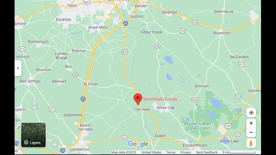 The Tar Heel, North Carolina, facility was evacuated, officials said.