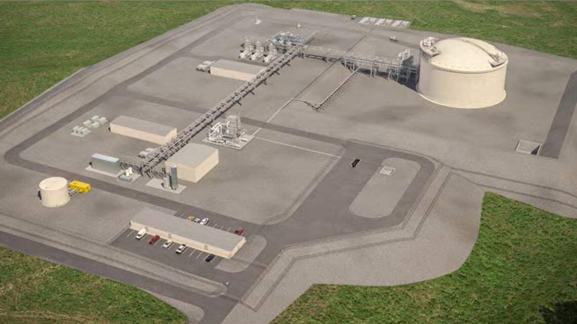 This rendering shows Dominion’s proposed Moriah Energy Center, a facility in Rougemont where the company will cool and then store natural gas. Person County Commissioners granted the facility a key zoning decision on Monday.
