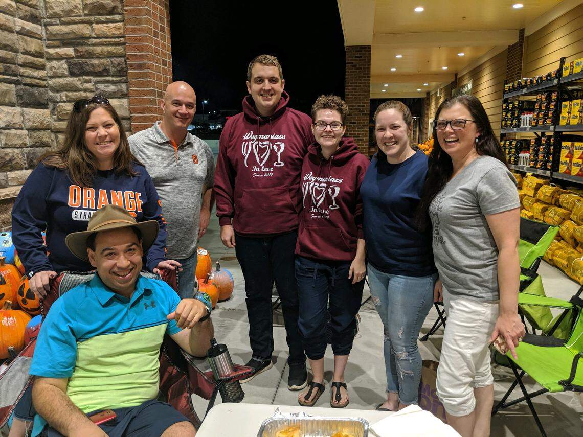 Part of the group that tailgated outside Wegmans