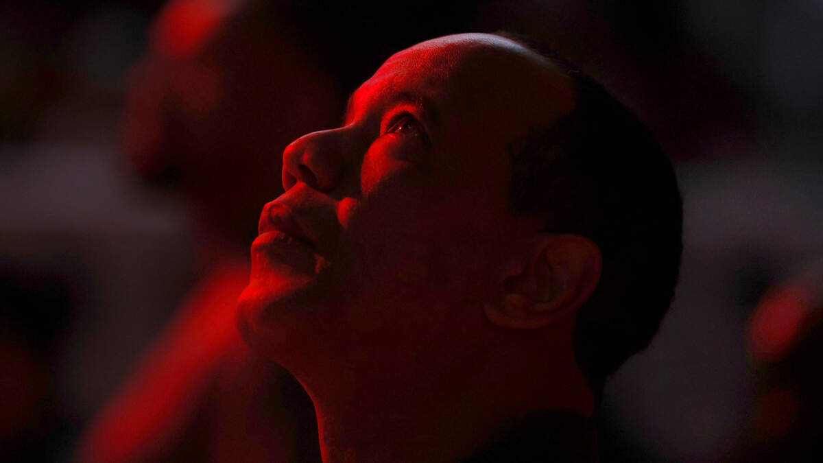 N.C. State head coach Kevin Keatts watches the video introduction before the Wolfpack’s game against UT Martin at PNC Arena in Raleigh, N.C., Tuesday, Dec. 12, 2023.