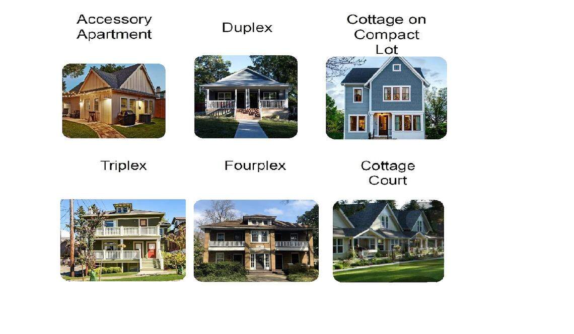 Chapel Hill town staff provided these examples of how different types of housing could look under a proposed Housing Choices for a Complete Community initiative being considered.&nbsp;