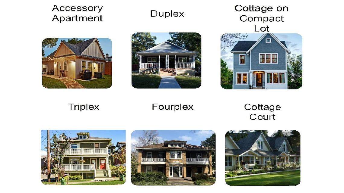 Chapel Hill town staff provided these examples of how different types of housing could look under a proposed Housing Choices for a Complete Community initiative being considered. 