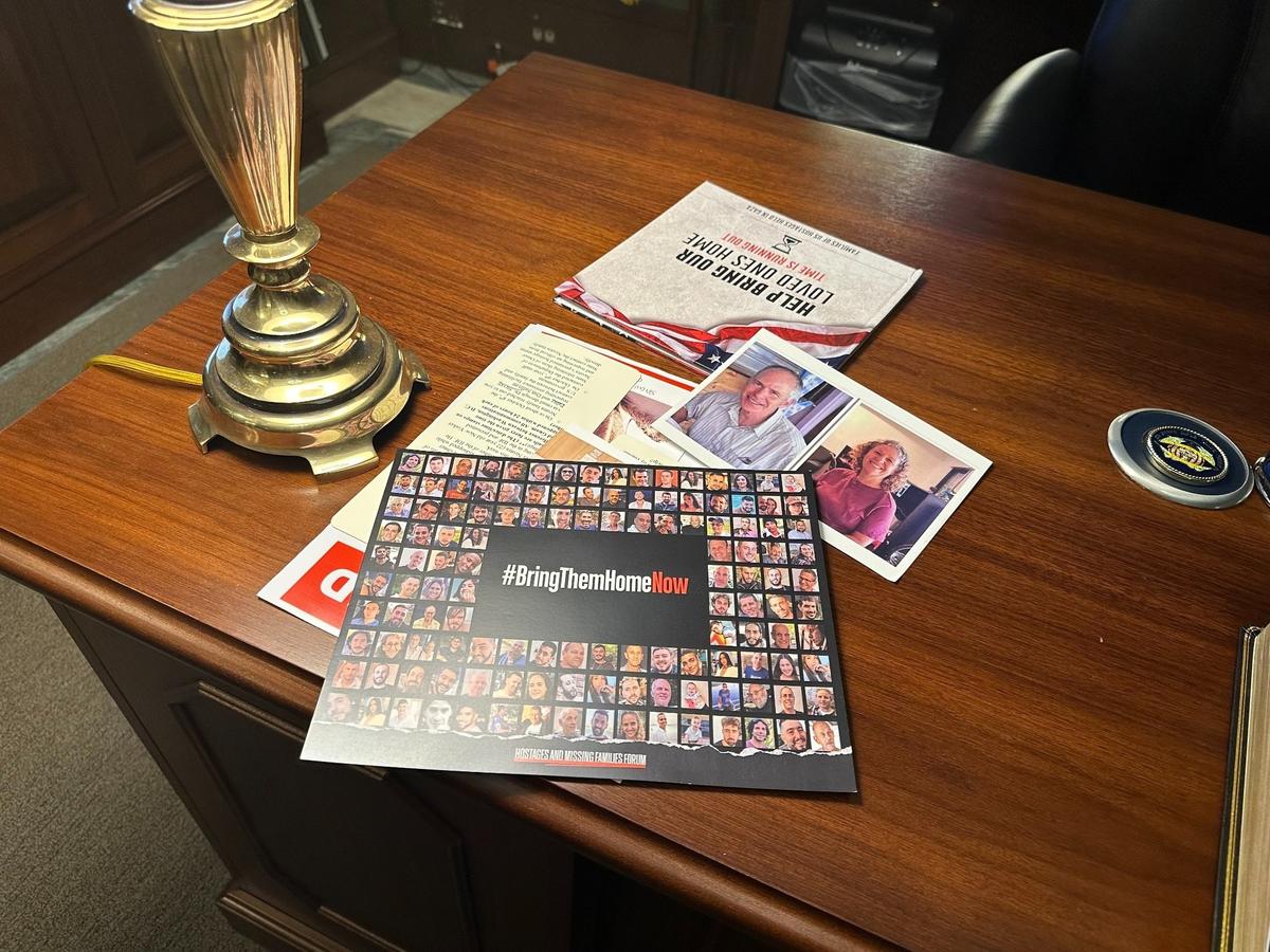Sen. Ted Budd keeps items on his desk in the U.S. Capitol that remind him of the hostages being held by Hamas, including Keith Siegel, a Chapel Hill native.