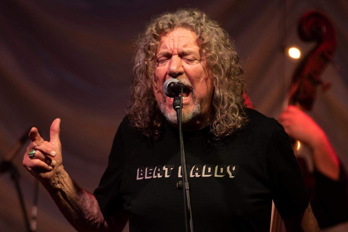Robert Plant and Alison Krauss in concert on their “Raise the Roof Tour” Tuesday night, June 14, at Cary, N.C.’s Koka Booth Amphitheatre.