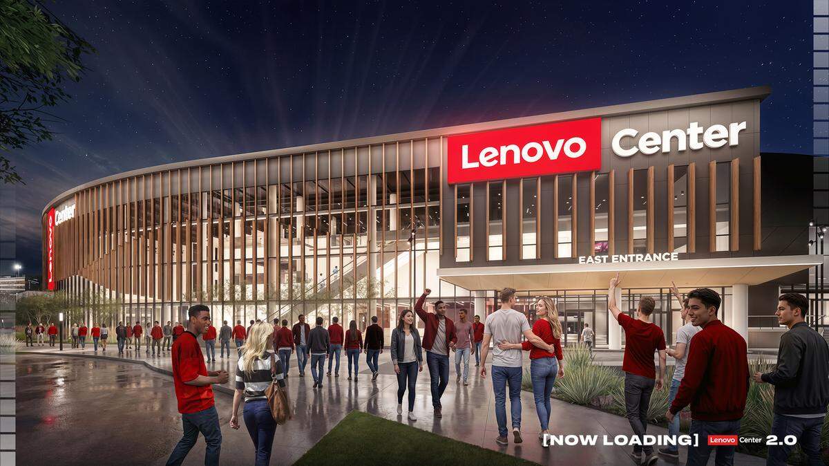 A rendering of the east entrance at the Lenovo Center.