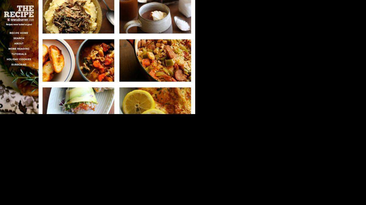 A screenshot from the new website, The Recipe, that is dedicated to recipes, food photography and how-tos based on the work of News & Observer food writer Andrea Weigl and photographer Juli Leonard. 
