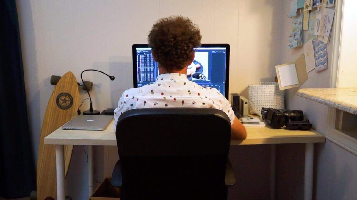 Peter Norton works at his home.