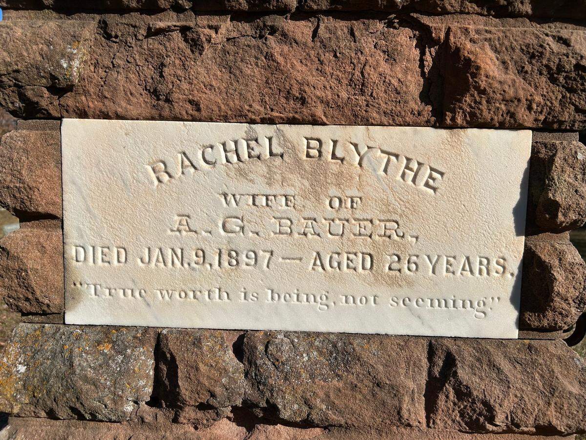 A.G. Bauer chose an inscription for his wife Rachel’s grave that mirrors North Carolina’s motto.