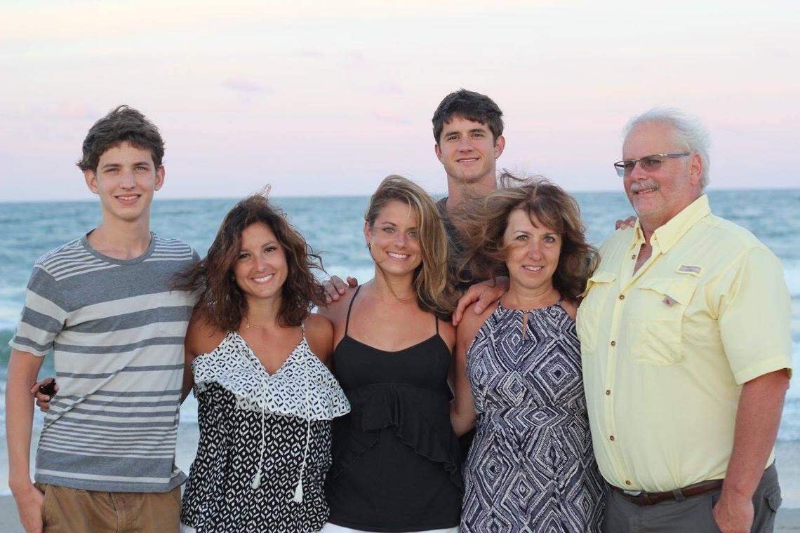 Ralph Baric spends time with his wife, Toni, and their four kids at the beach.