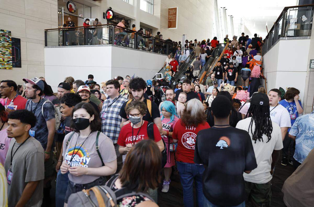 Crowds fill the the Raleigh Convention Center during GalaxyCon Raleigh Saturday, July 26, 2025.