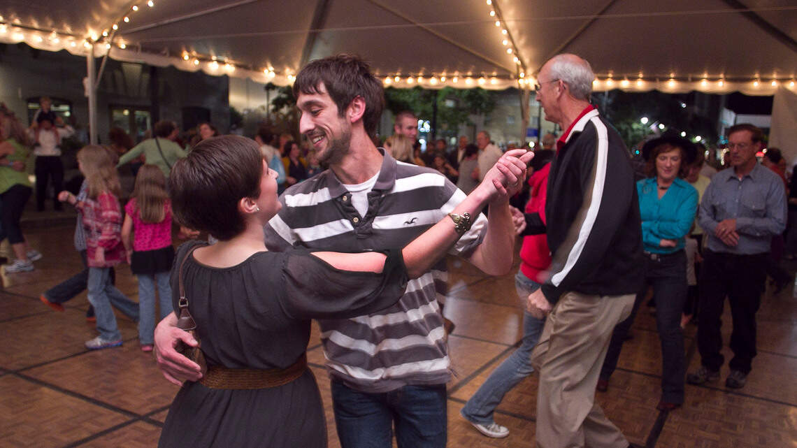 Forget ‘Ladies’ and ‘Gents.’ There’s room for everybody in the dance tent.