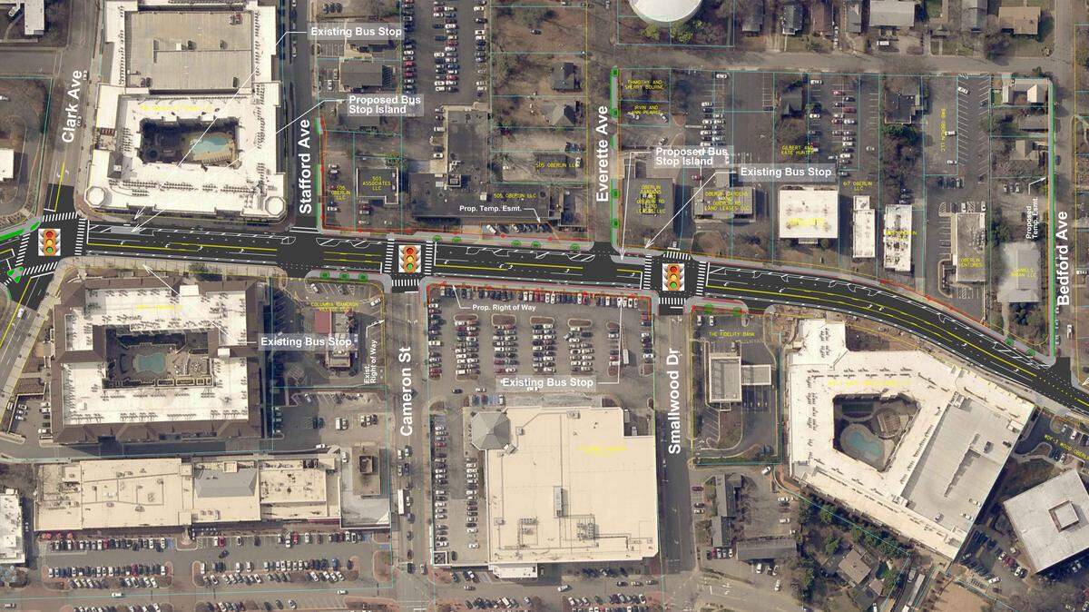 The city of Raleigh wants to reconfigure a section of Oberlin Road between Clark Avenue and Bedford Street to make it better for bike riders and pedestrians, but doing so means the road will go from five lanes to three.