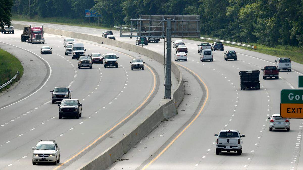 Traffic on Interstate 40, looking east from Avent Ferry Road, in Raleigh, N.C., Thursday, July 30, 2020.