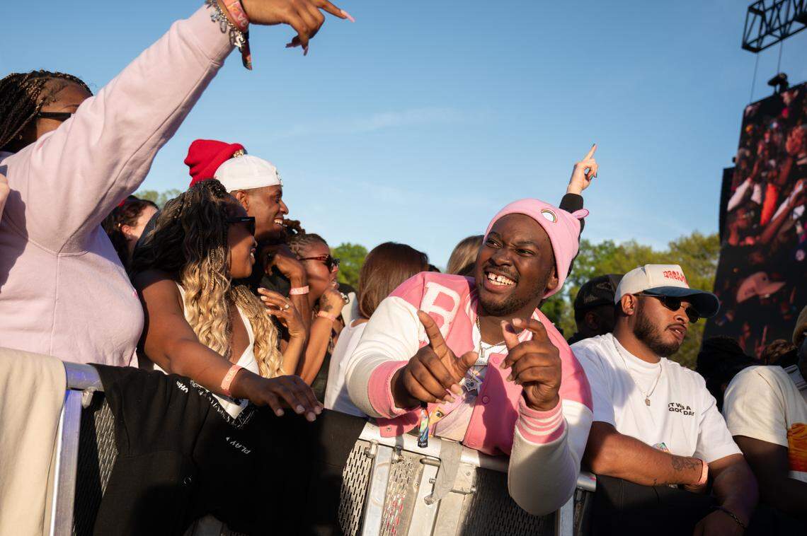 Nicki Minaj fans showed out in pink outfits in anticipation for her performance at the second day of the Dreamville Festival in Raleigh, N.C. on Sunday, April 7, 2024.