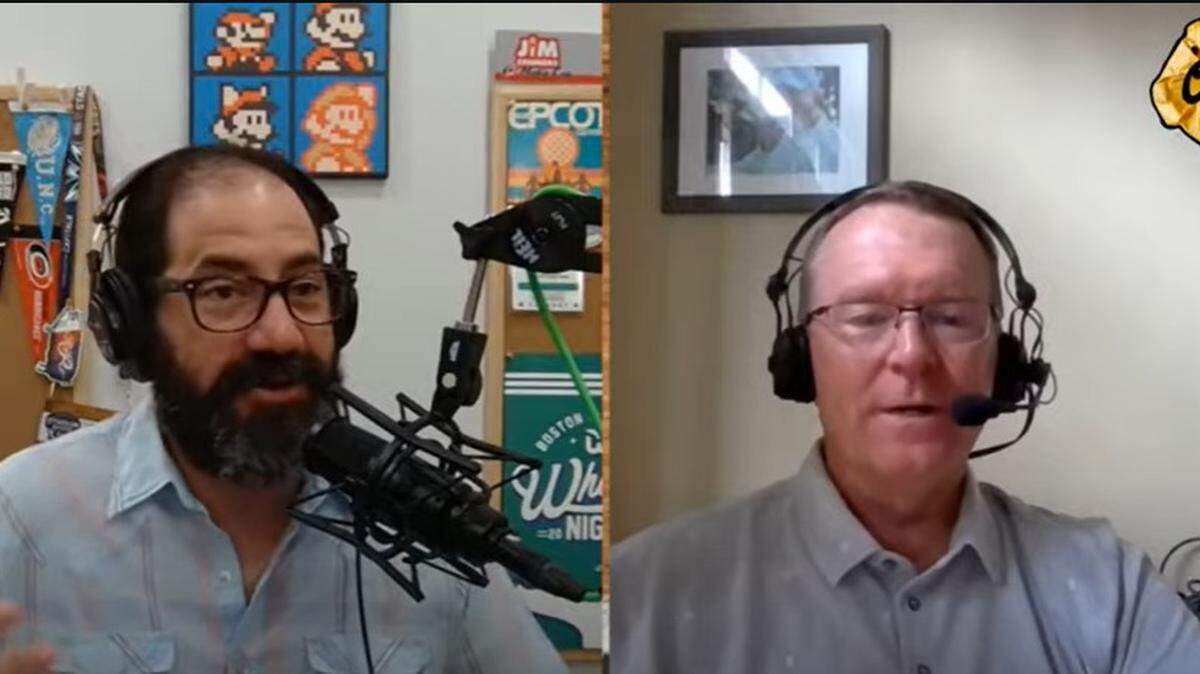 Joe Ovies, left, and ESPN’s Wes Durham discuss ACC football on the “Ovies + Giglio” sports talk show, available via podcast or YouTube.