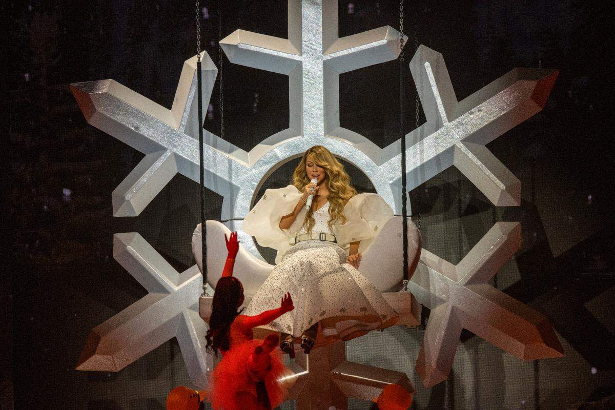 Mariah Carey brings her “Christmastime Tour” to Raleigh, N.C.’s Lenovo Center, Monday night, Dec. 9, 2024.