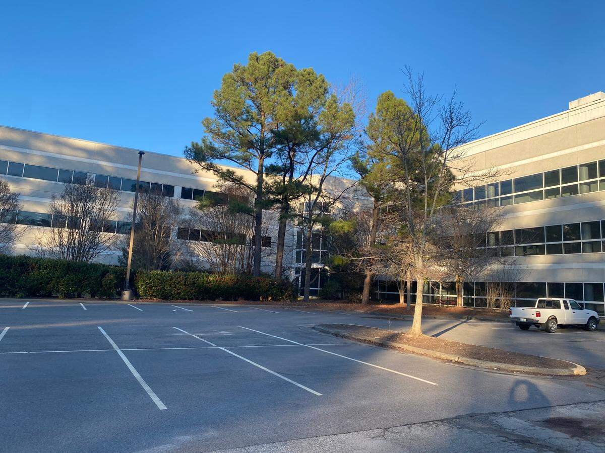 Part of IBM 500 Campus in Durham. The complex borders the eastern edge of Research Triangle Park.