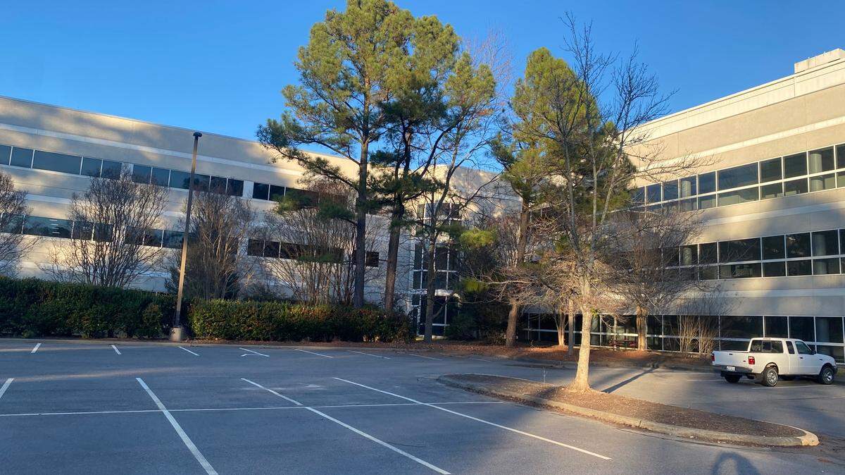 Part of IBM 500 Campus in Durham. The complex borders the eastern edge of Research Triangle Park.